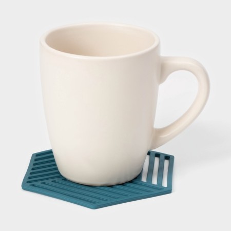 Hot silicone stand, 13 × 11.5 × 0.3 cm, blue color-3
