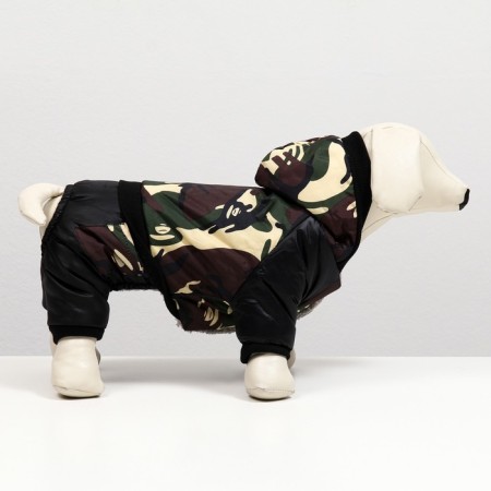 Dogs for dogs on a fur lining with a hood, size M (DS 26, Osh 32, OG 44 cm-2