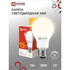 Лампа светодиодная IN HOME LED-A60-VC, Е27, 15 Вт, 230 В, 3000 К, 1350 Лм