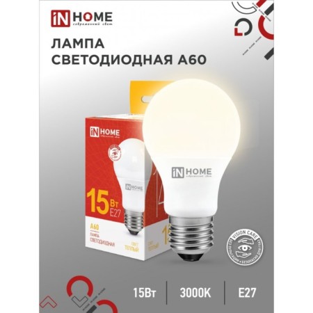 LED lamp In Home LED-A60-VC, E27, 15 W, 230 V, 3000 K, 1350 lm