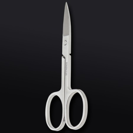 Manicure scissors "Premium", bent, wide, 9 cm, on the blist, silver color-3