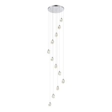 Suspension lamp ST LUCE. SL6114.103.12. CASCATO. 12x3 watts, LED, 3000K, 3960 LM, 62x62x100 cm, chromium color