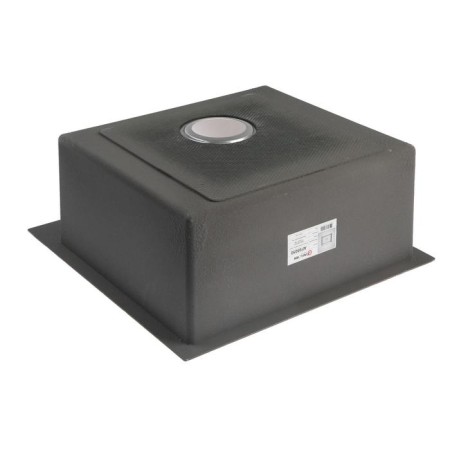 Kitchen sink Aflorn Af95050, Sredal, S = 3.0 and 0.8 mm, 50x50x20 cm, siphon, satin-3