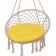 The pillow is round on the armchair waterproof D60 cm, yellow color, Greta 20%, polyester 80%