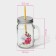Bank glass share "Happiness", 450 ml, 10 × 7.5 × 13 cm, with a handle, a lid and a tube