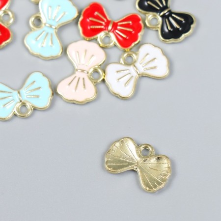 Decor for creativity metal, enamel "Bow" mix 1x1.5 cm-2