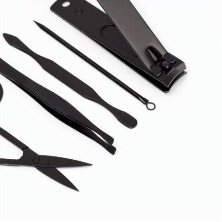 Manicure set, 12 items, in a case, black-3