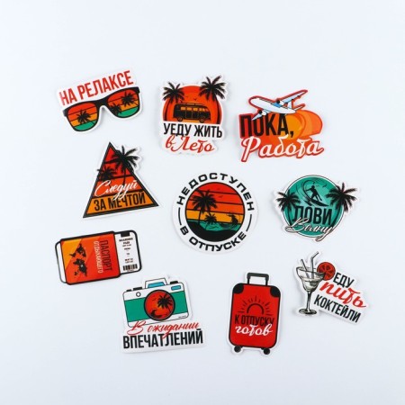Stickers on the suitcase "On the Relax", 10 pcs-2