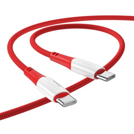 Cable Hoco X70, Type-C-Type-C, 60 W (charging laptop), 3 A, 1 m, nylon braid, red-2