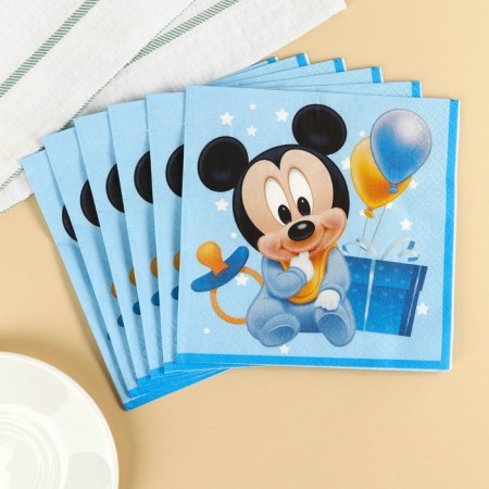 Paper napkins, 33x33 cm, 20 pieces, 3 strata, Mickey Mouse-1