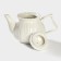 A porcelain teapot on a stand from Bellatenero bamboo "Tulip", 700 ml, white color