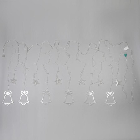 Garland "fringe" 2.4 × 0.9 m with nozzles "bells", IP20, transparent thread, 138 LED, glow white, 8 modes, 220 V-6