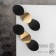 Azelia metal earrings curved circles, black color in gold
