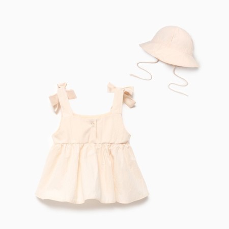 Set: Dress and Panama Kroshka I, height 74-80, milk-3