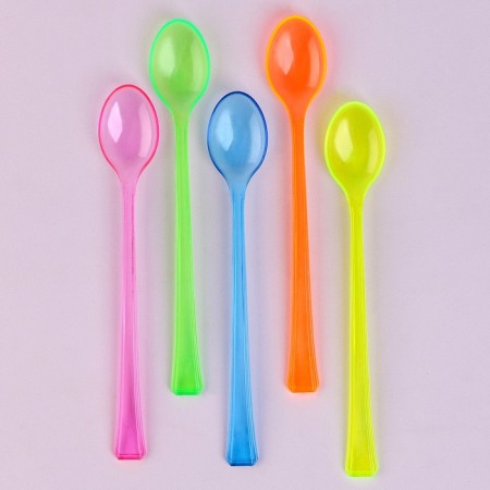 Tablespoons are plastic, in the set 12 pcs., Mix colors