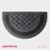 Rug of the groomed semicircular shares "Meander", 45 × 75 cm, silver color