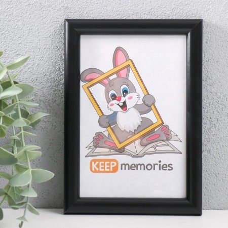 Photo frame MDF 10x15 cm, No. 5 "Simple", black (plastic screen)