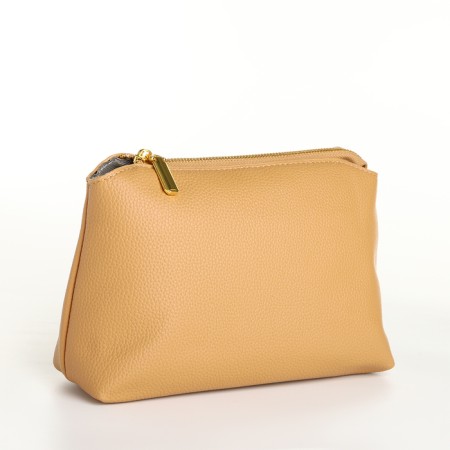 Bag Women's bag 2 in 1, on the button, cosmetic bag, mustard color-5