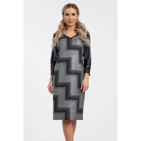 Women's dress, size 44, black color, silver-3