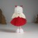 Interior doll "Angel in a red dress in a hat with deer horns" 5x5.5x16.5 cm