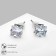 Earrings with rhinestones "Pusets" radiance, square, d = 0.5, white color in silver