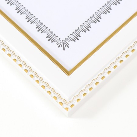 Photo frame plastic A4 Format "Golden Waves and Points" White 24.8x33.5 cm-1