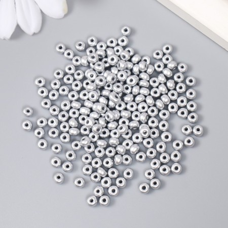 Glass beads 6/0 "silver" 15 grams-1