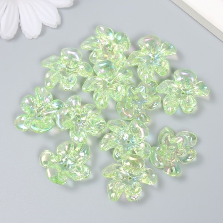 Busina Plastic for creativity "Flower. Stone ice" transparent green 0.6x2.1x2.5 cm-2