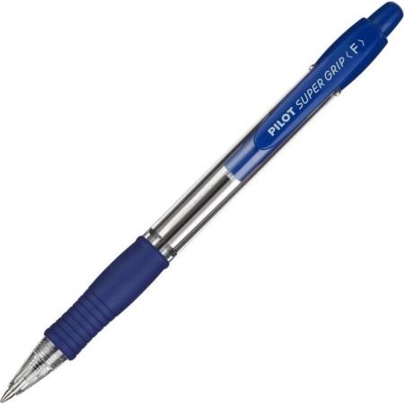 Automatic ballpoint handle Pilot Super Grip, rubber emphasis, 0.7 mm, oil base, blue rod, blue body.-2