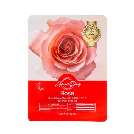 Grace day fabric mask with a rose, 27 ml