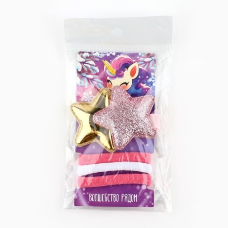 Hairpin + set of elastic bands on the substrate "Magic near", 6.5 x 11 cm-3
