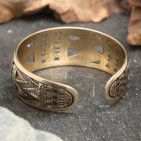 Bracelet wide "Polonom", brass-2