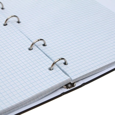 A notebook on the rings of A5 120 sheets in Calligrata cell "Black marble" Black "cover 7BC, without cutting down under the rings, offset block-6
