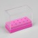 Cutting stand, rectangular, 10 compartments, 8 × 3.6 cm, with a lid, in a cardboard box, pink/transparent color
