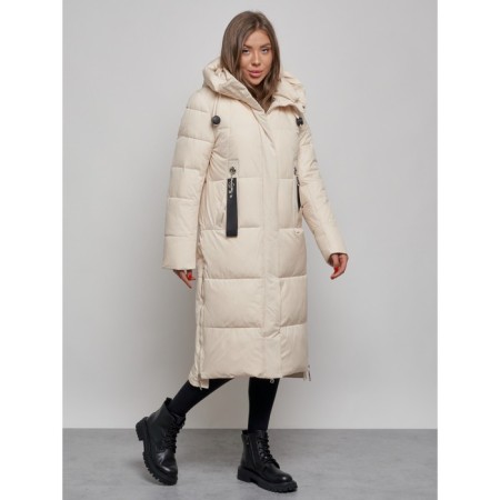 Coat insulated winter female, size 42, light-beige color-1
