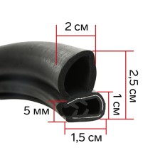 Doors seal in a car, o-shaped, with a metal core, 5 m, black