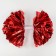 Pompom 1pc, red color, foil