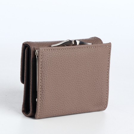 Women's wallet on the button, gray color-1