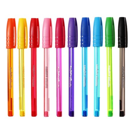 Ballpoint handle "Carioca" "Fiorella", 1.0 mm node, super soft letter, neon case, mix-2