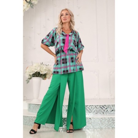 Female blouse, size 44, green color-9