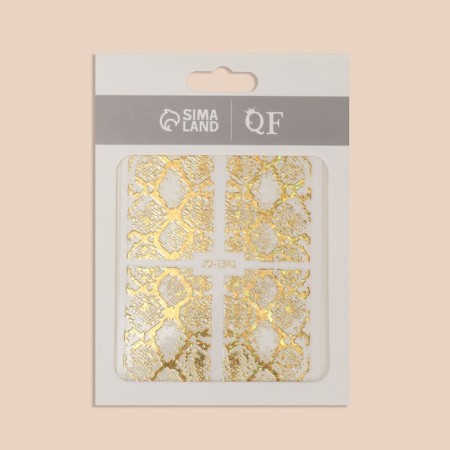 Nail stickers "snake", foil, golden color-3