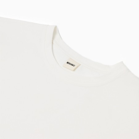 T-shirt shortened female Minaku Oversize Fit: Color Ecrew, rr 48-5