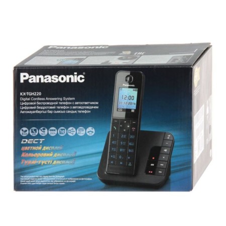 Radio Tolyphone Panasonic Dect KX-TGH220Rub, answering machine, AOO, black-2