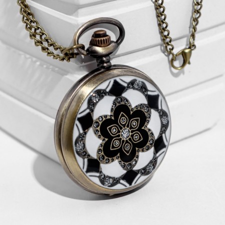 Pocket clock "Flower", quartz, d dial - 3.5 cm-4