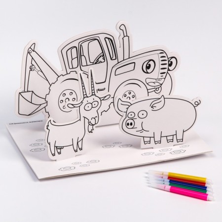 3D painting 3 in 1 "Blue Tractor", a set for creativity-1