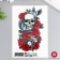 Tattoo "Skull in flowers" 10x15 cm