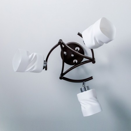 Ceiling chandelier Citilux "Berta" CL126132, 62x62x37 cm, 3x75W, E27, brown color-6