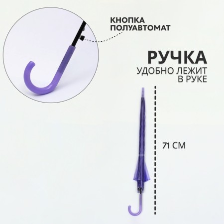 Umbrella - semi -automatic cane, 8 knitting needles, r = 46 cm, color mix-1