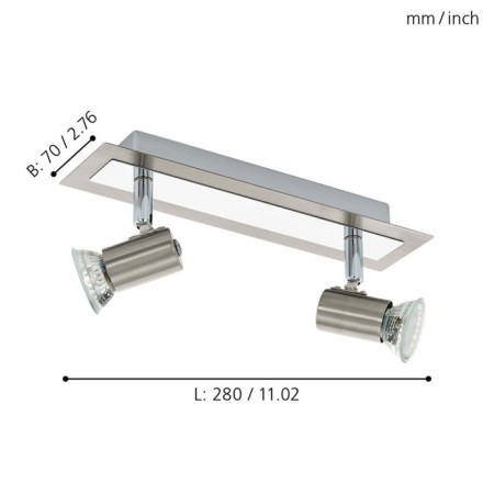 Bra Rottelo, 2x3W GU10, Nickel color, chrome-1