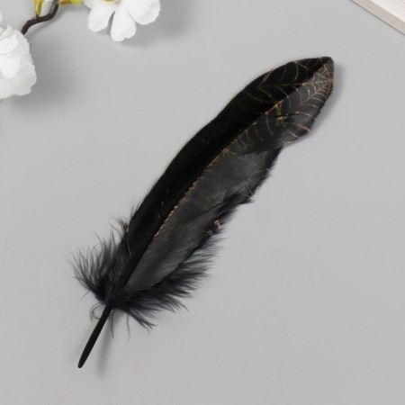 Decorative goose feature "Web" black with gold h = 15-20 cm-1